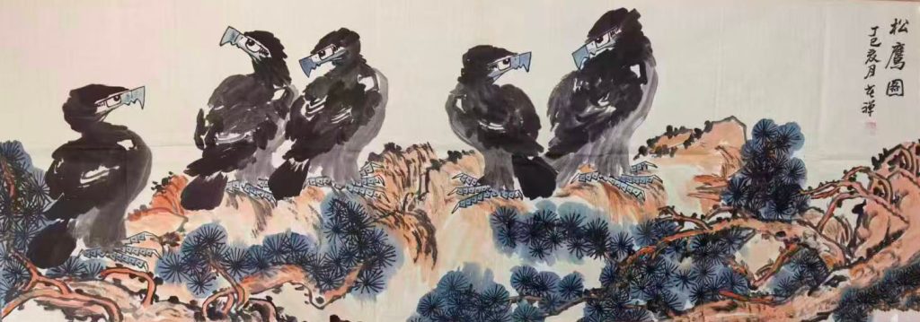 图片[1]-李苦禅松鹰图-国博文物