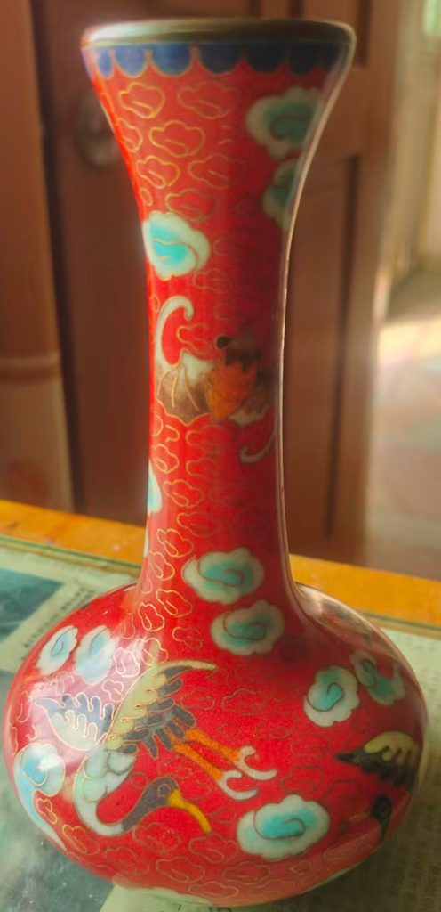 图片[1]-清乾隆铜胎掐丝珐琅彩纹瓶-国博文物