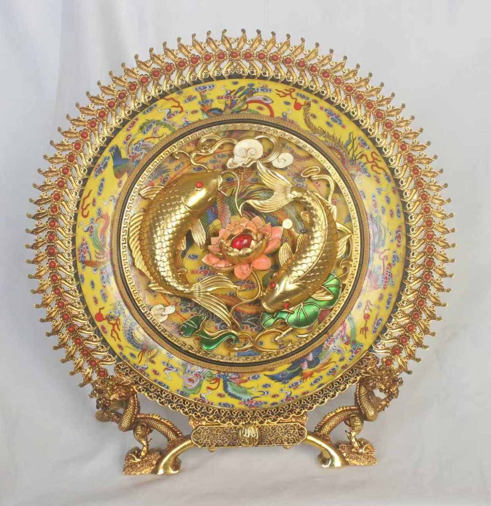 图片[1]-鎏金瓷器盘子-国博文物