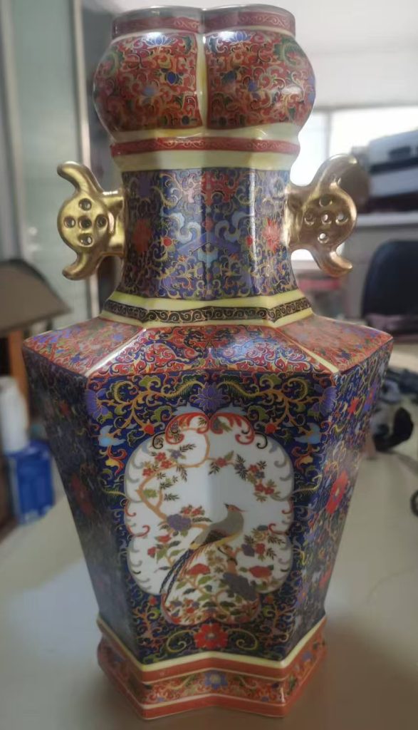 图片[1]-雍正珐琅彩双耳瓶-国博文物