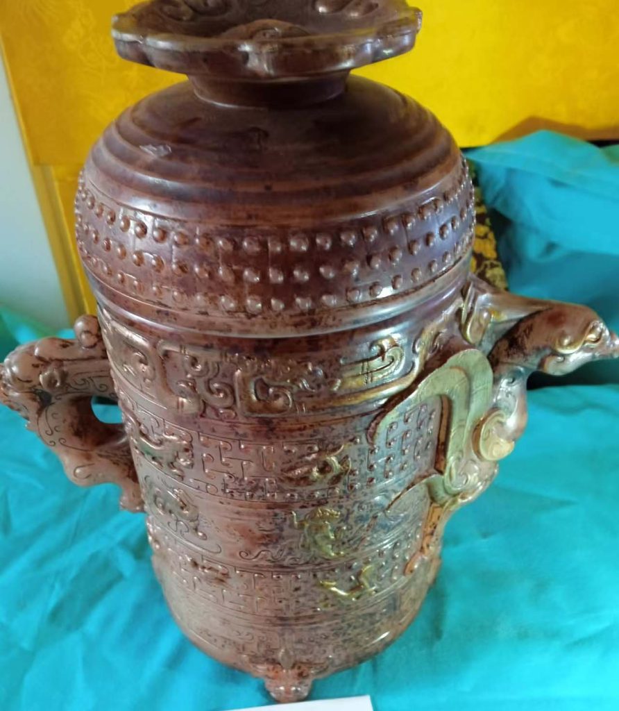 图片[1]-高古玉玉雕双龙玉鼎-国博文物