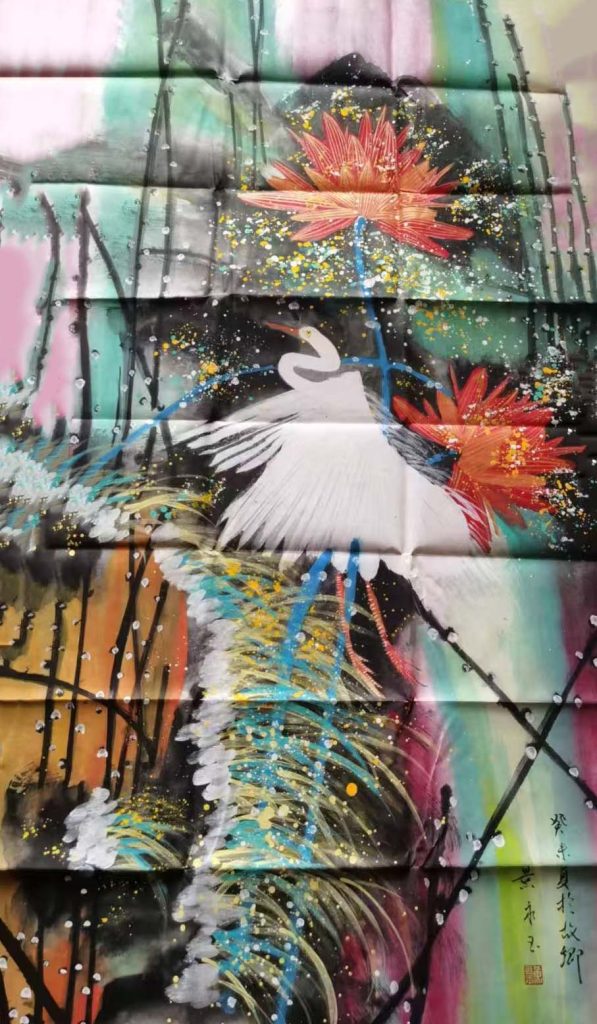 图片[1]-黄永玉荷花-国博文物