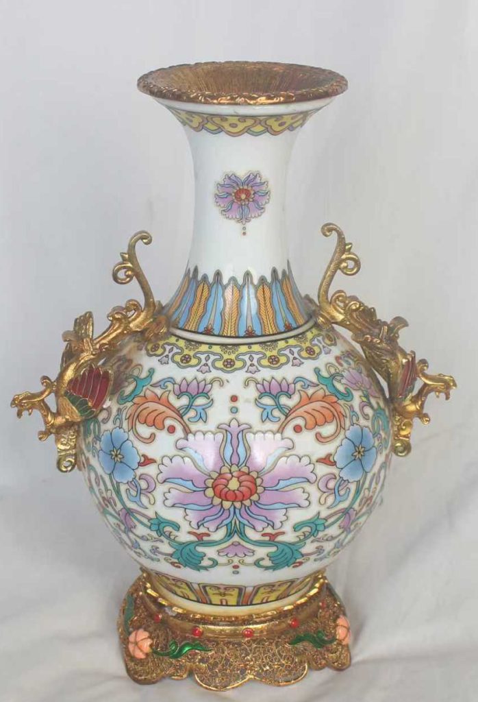 图片[1]-乾隆御制鎏金花瓶-国博文物