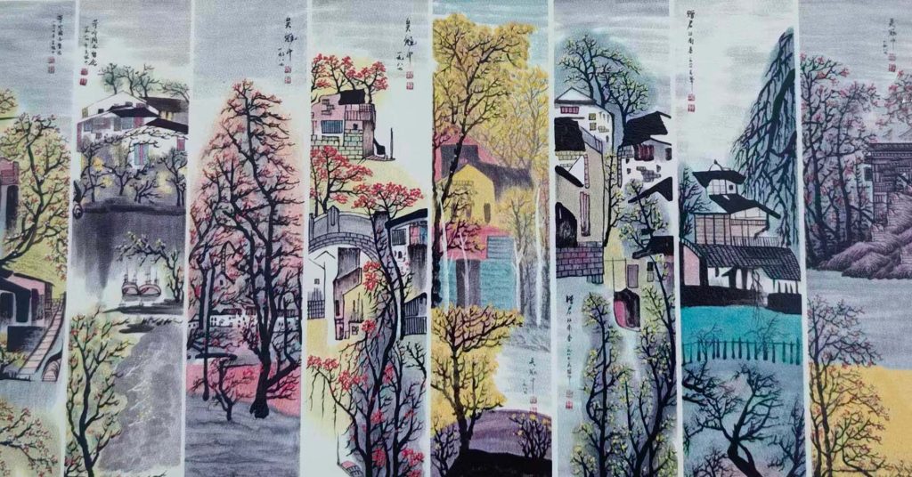 图片[1]-吴冠中江南水乡-国博文物