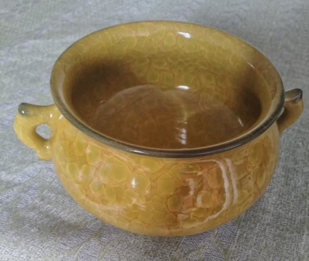 图片[1]-宋官窑黄釉冰裂水仙盆-国博文物