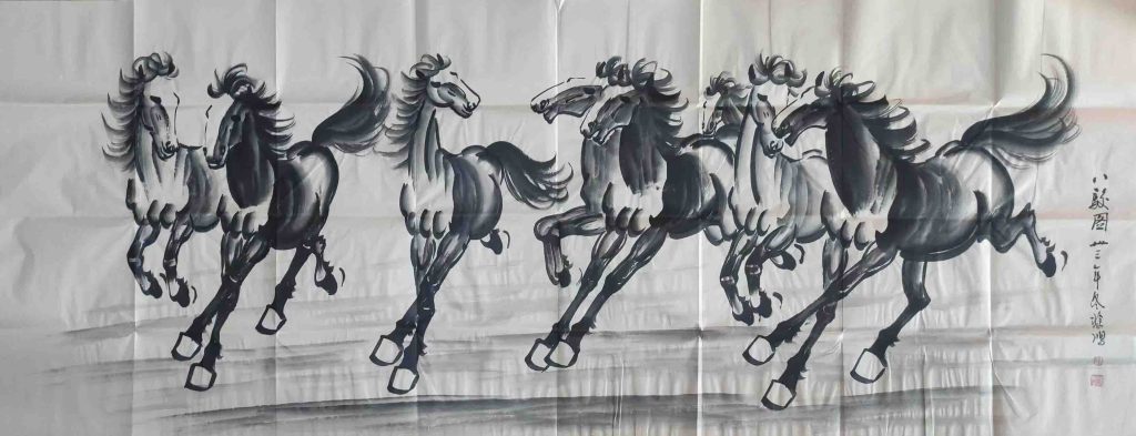 图片[1]-徐悲鸿八骏图-国博文物
