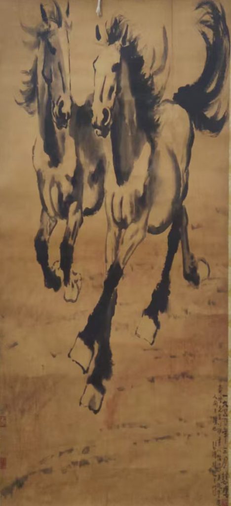 图片[1]-徐悲鸿双骏图-国博文物