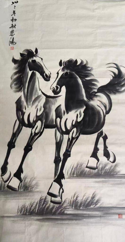 图片[1]-徐悲鸿奔马图-国博文物
