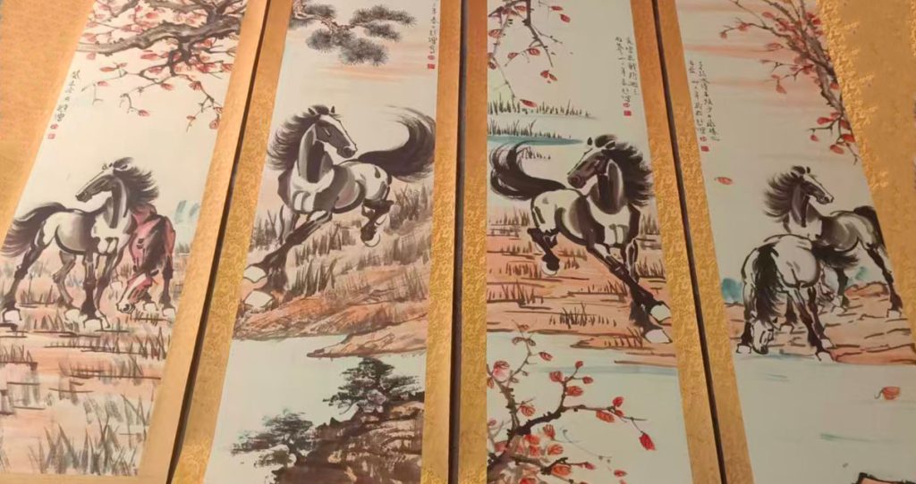 图片[1]-徐悲鸿马四条屏-国博文物