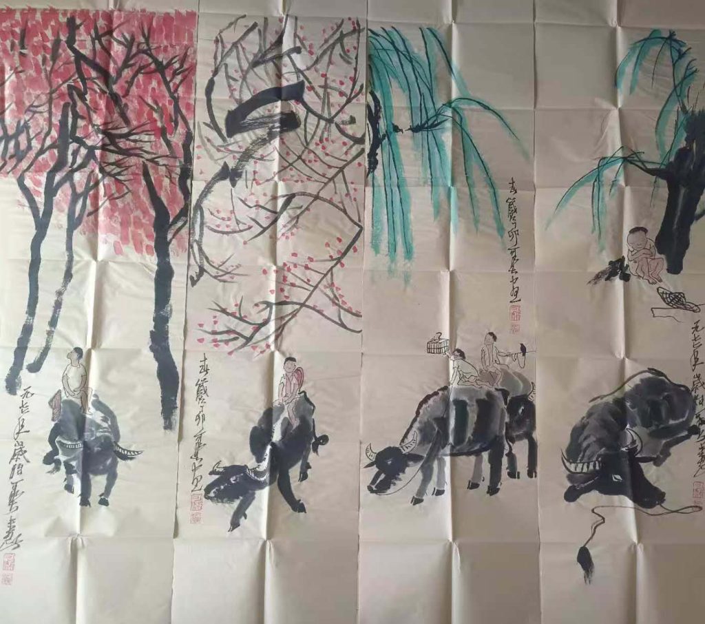 图片[1]-李可染牧童骑牛-国博文物