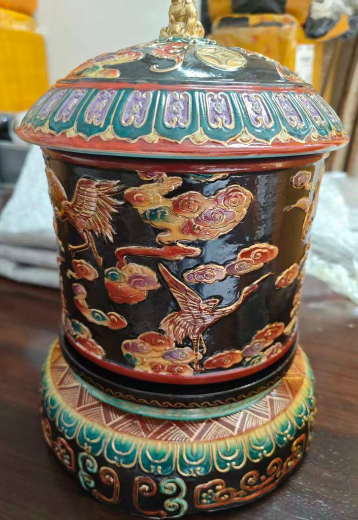 图片[1]-清乾隆款珐琅鎏金罐-国博文物