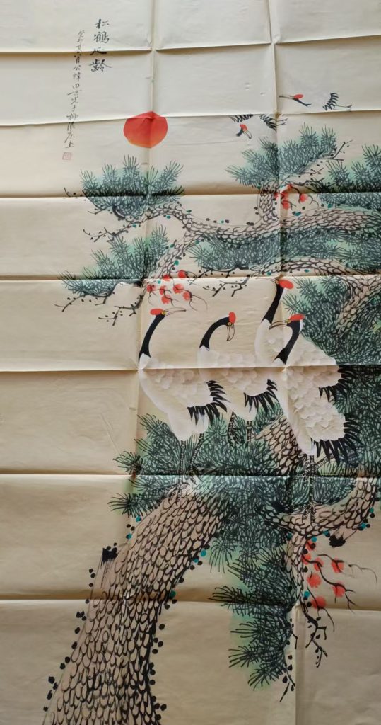 图片[1]-田世光松鹤延龄-国博文物