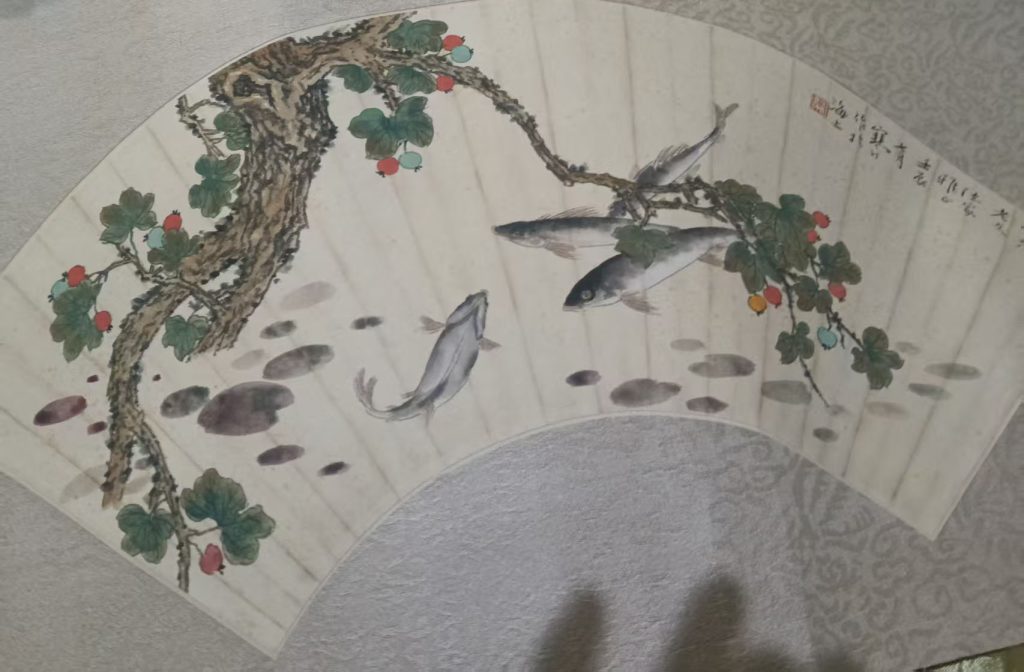 图片[1]-花鸟扇面-国博文物