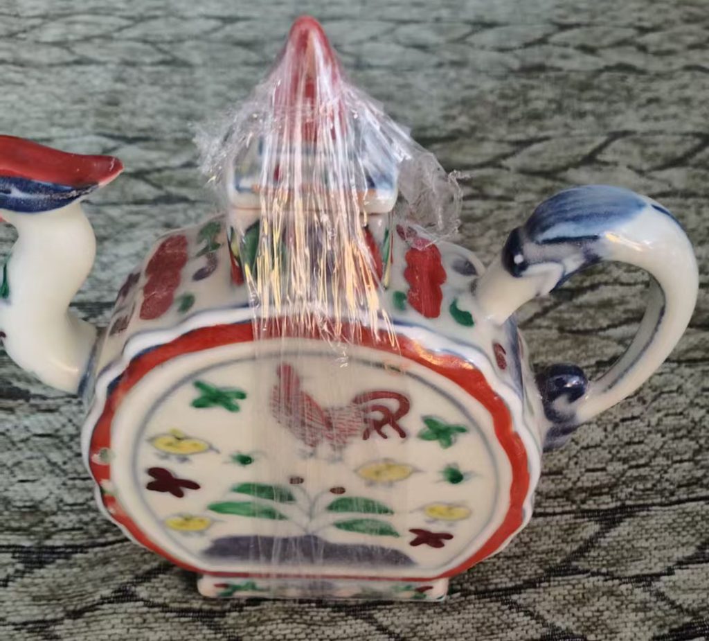 图片[1]-釉上彩青花龙纹酒壶-国博文物