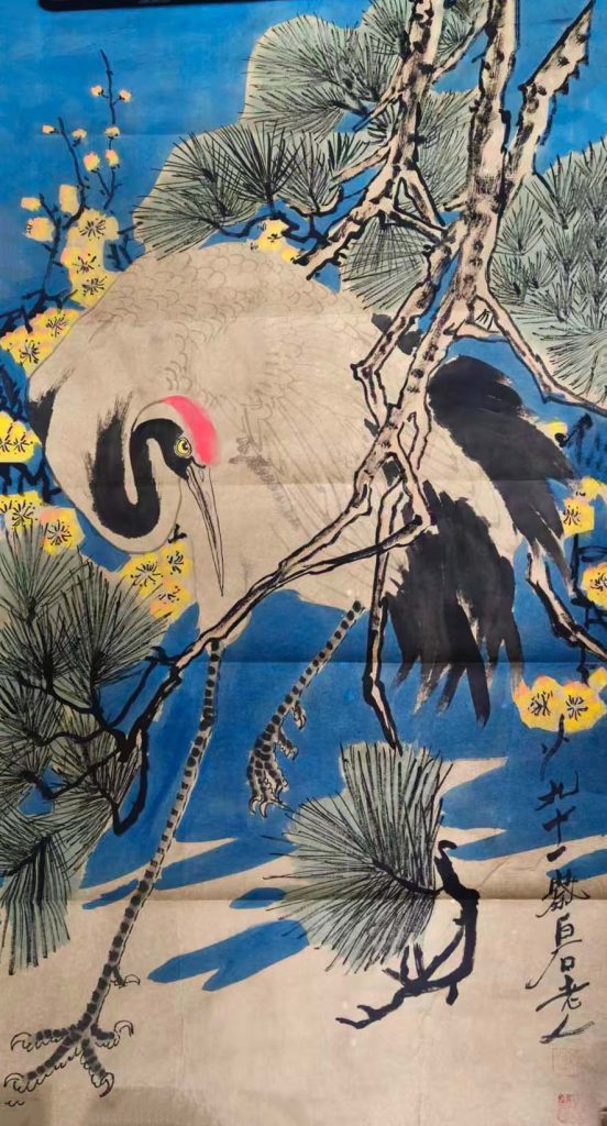 图片[1]-齐白石仙鹤-国博文物