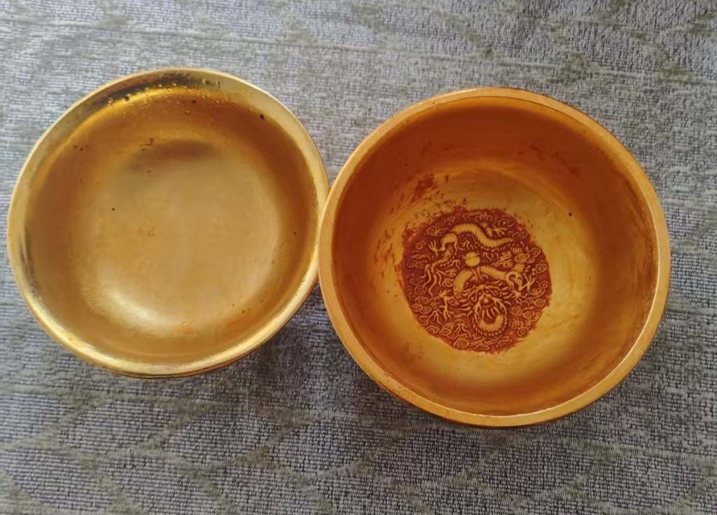 图片[1]-乾隆年制鎏金浮雕九龙碗-国博文物