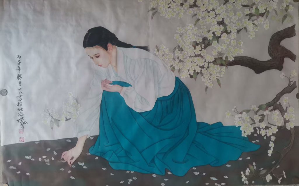 图片[1]-何家英美女图-国博文物