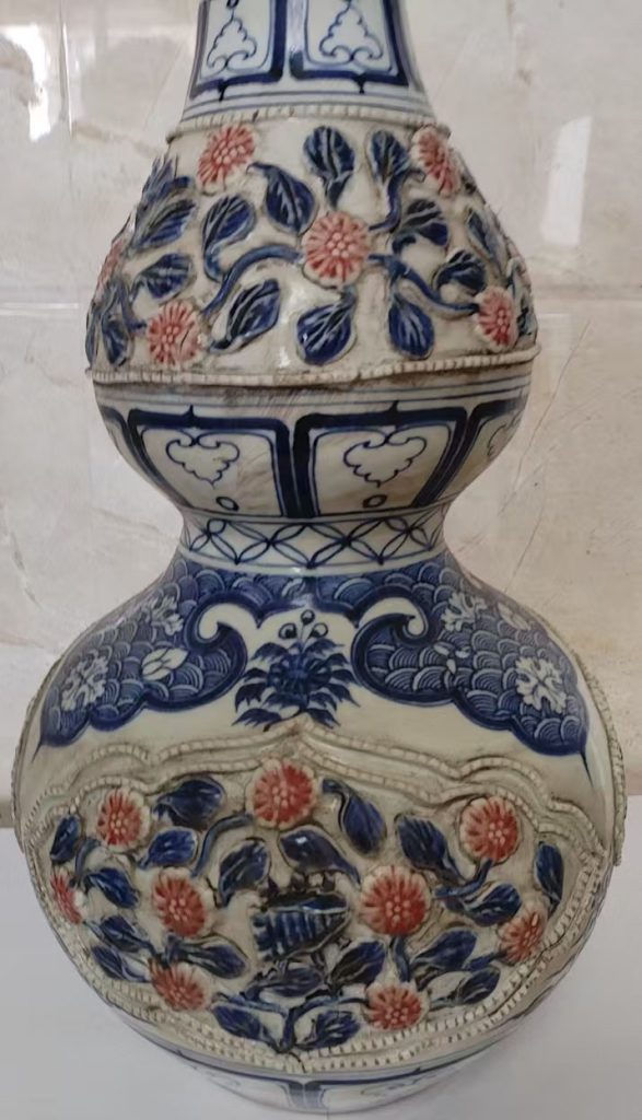 图片[1]-元代青花釉里红葫芦瓶-国博文物