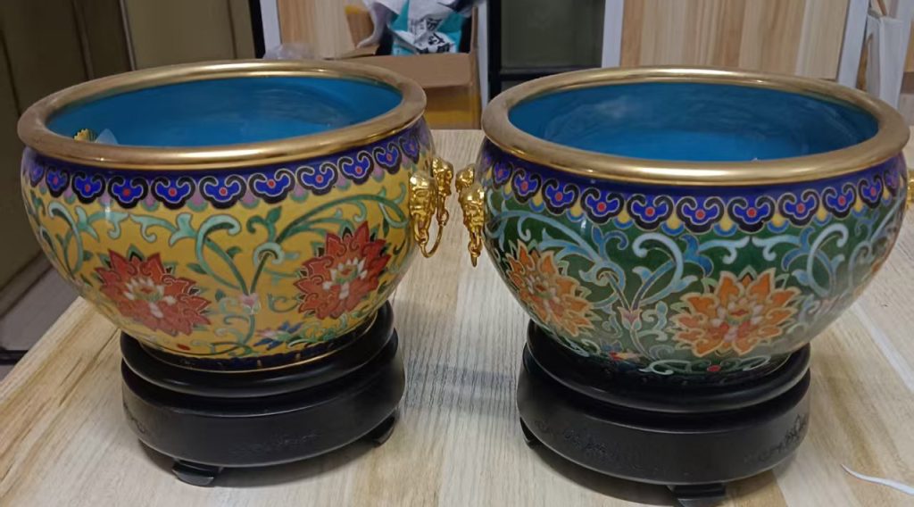 图片[1]-太和双尊景泰蓝聚宝盆-国博文物