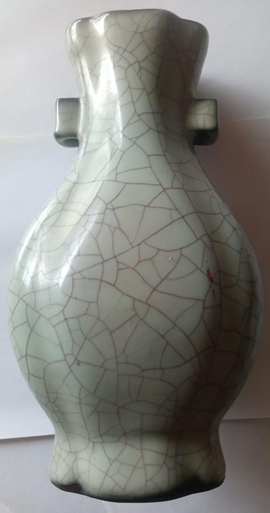 图片[1]-官瓷包银口贯耳瓶-国博文物