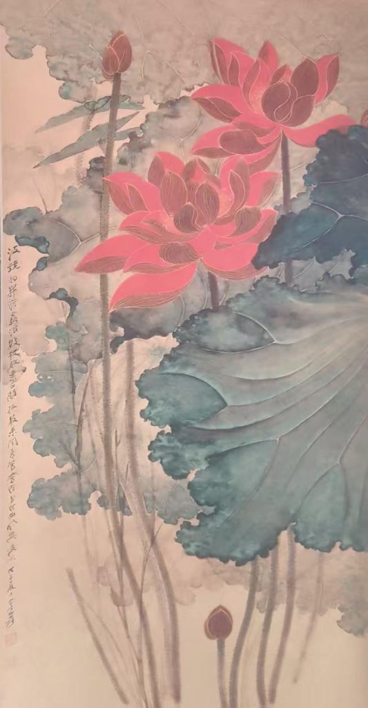 图片[1]-张大千荷花-国博文物