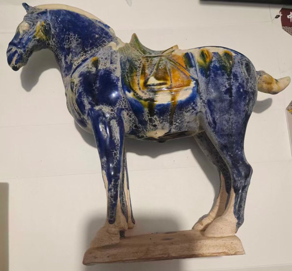 图片[1]-晚清三彩小六骏马-国博文物