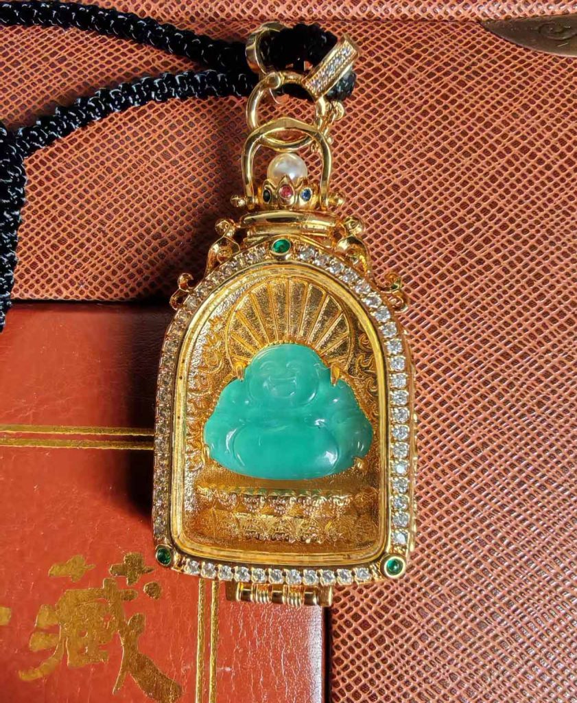 图片[1]-翡翠弥勒佛玉牌-国博文物