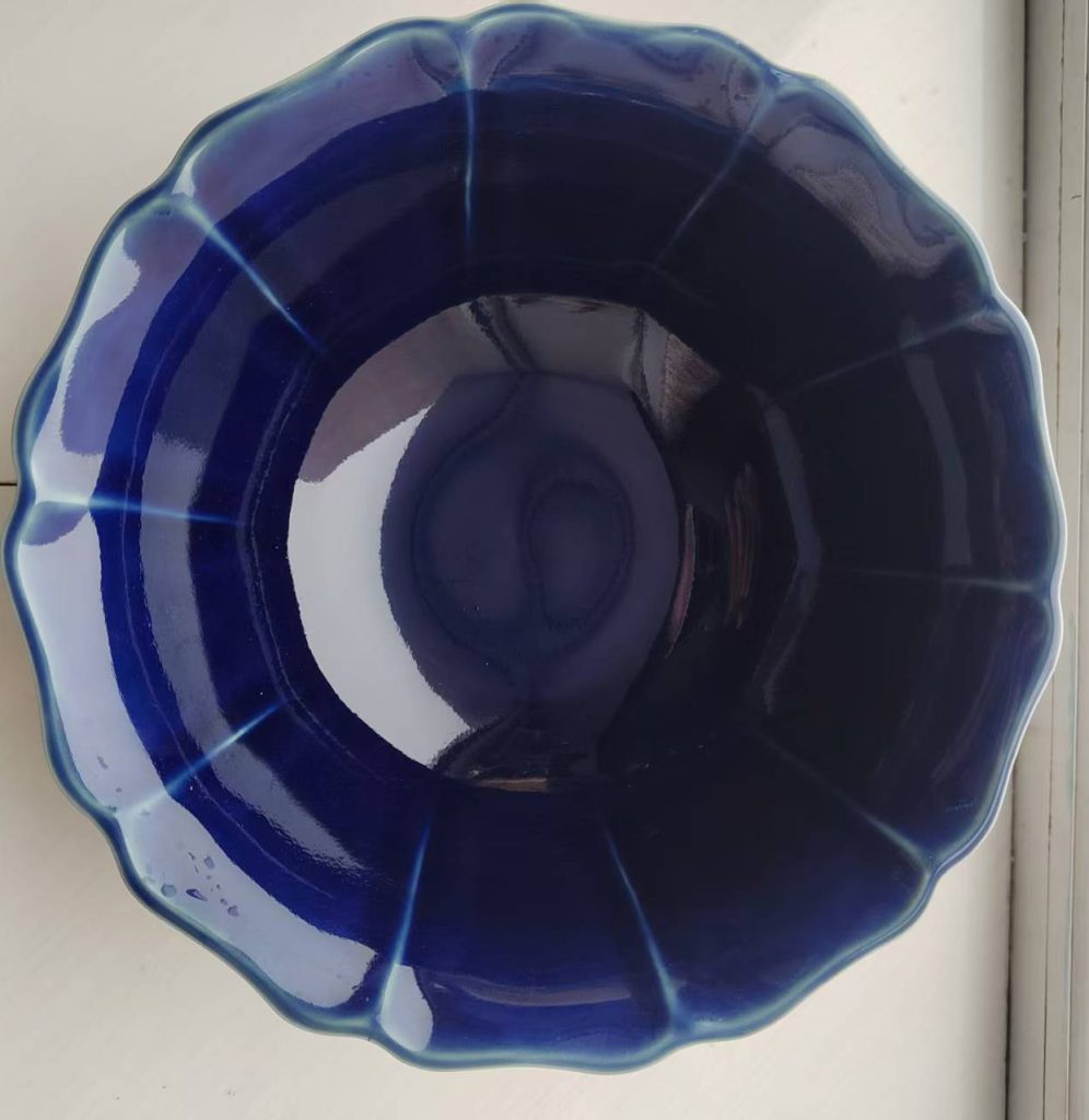 图片[1]-蓝釉留白龙纹瓜大碗-国博文物