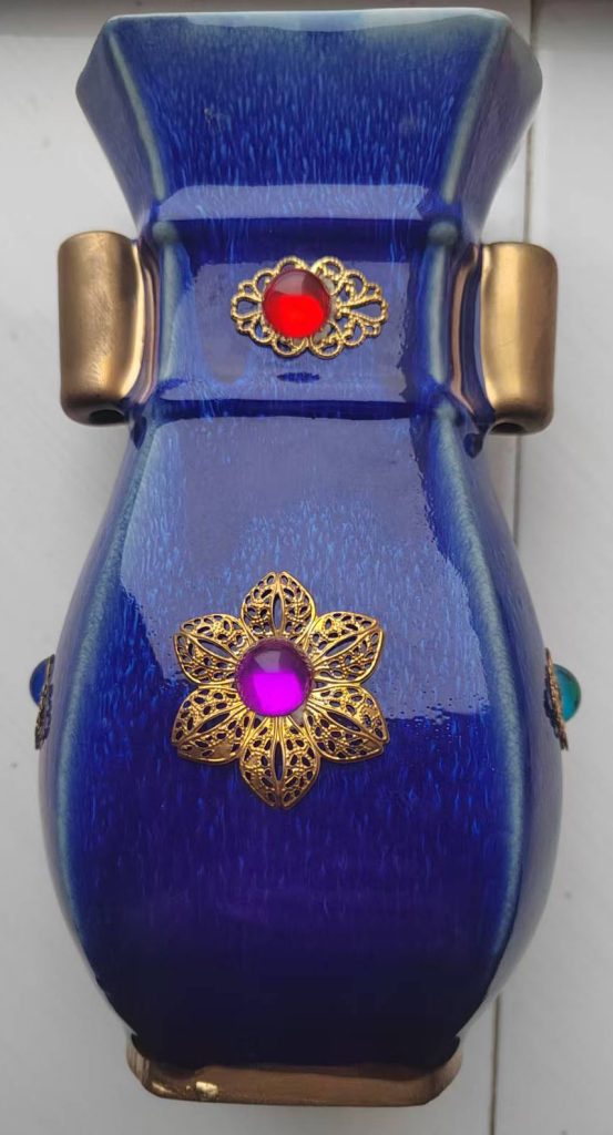 图片[1]-钧窑变宝石四方瓶-国博文物