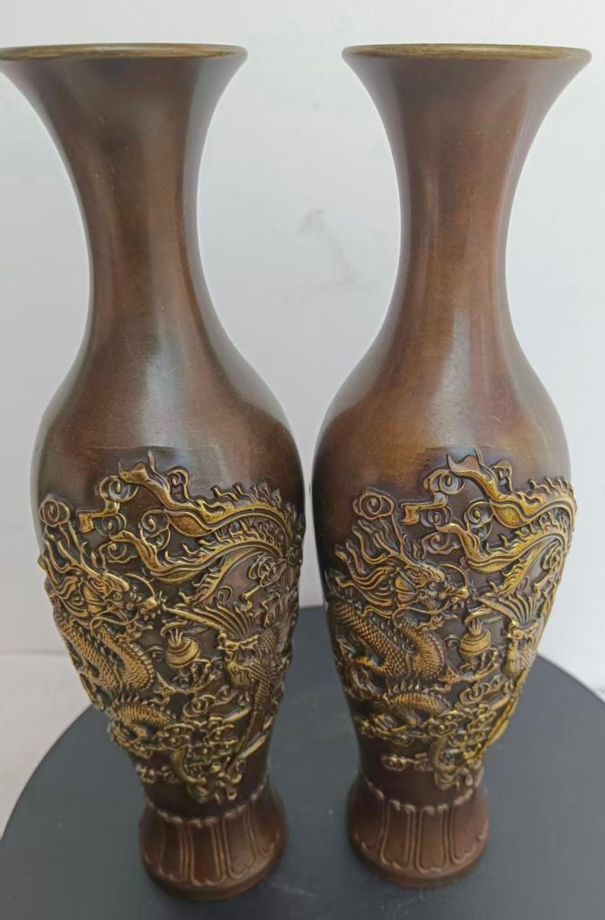 图片[1]-金凤呈祥花瓶一对-国博文物