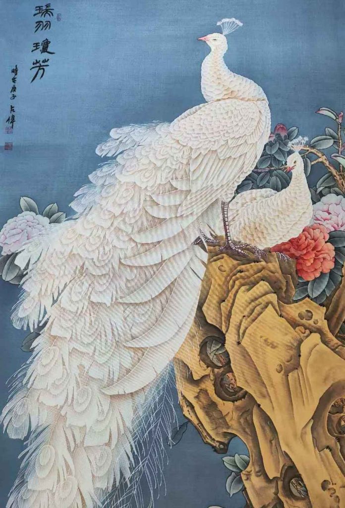 图片[1]-陈占伟白孔雀-国博文物