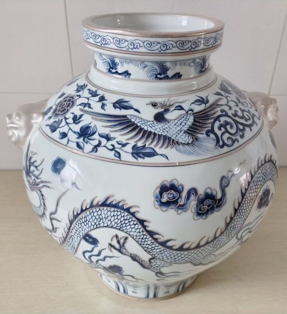 图片[1]-青花缠枝纹兽头罐-国博文物